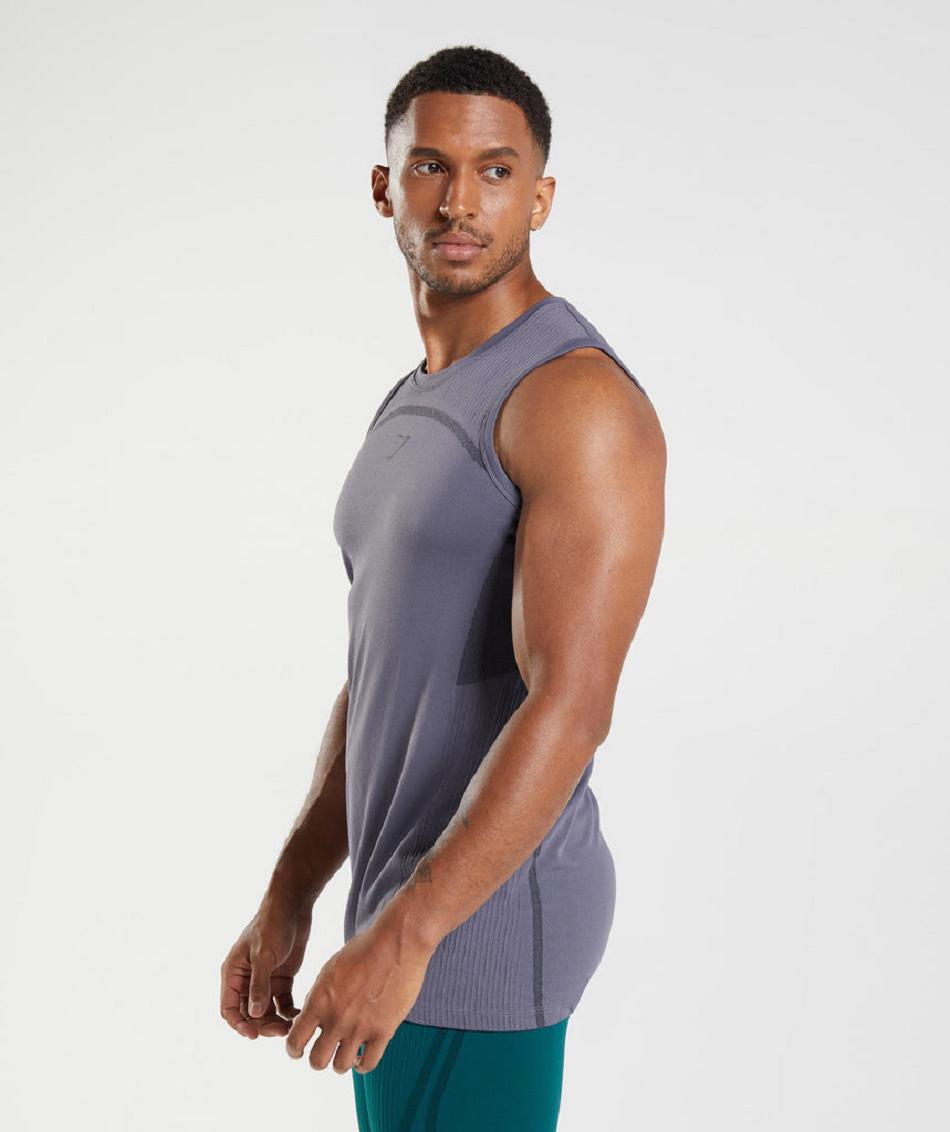 Podkoszulki Męskie Gymshark 315 Seamless Fioletowe Czarne | PL 3979FDN